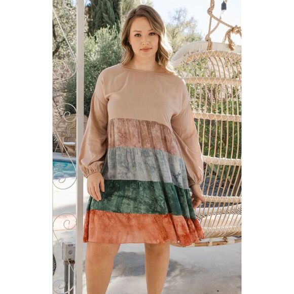 NWT Oddy multicolor tye dye dress Medium - Picture 1 of 6